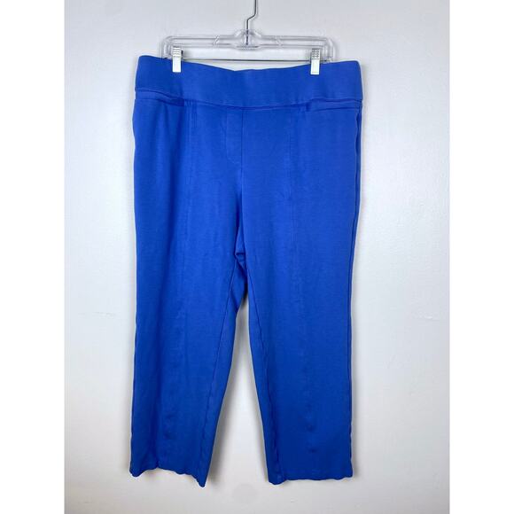 Lane Bryant Pants - Lane Bryant Ponte Straight Leg Pant Pull On Blue Full Length Work Size 18 Short